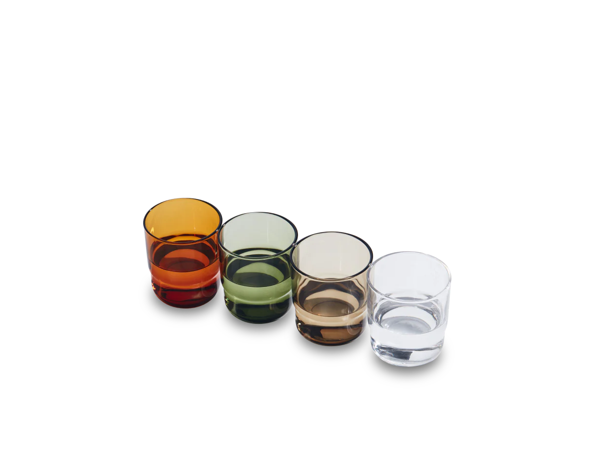 Short Night + Day Glasses Small Glass Tumblers Glassware Decorations Accessories