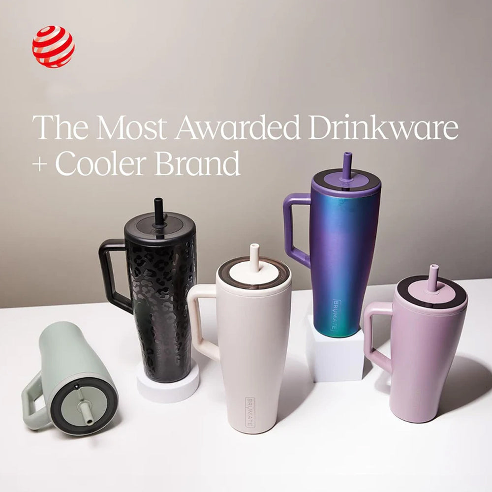 BrüMate Tumbler with Handle and Straw | 100% Leakproof Insulated Tumbler with Lid and Straw | Cup Holder Friendly Base