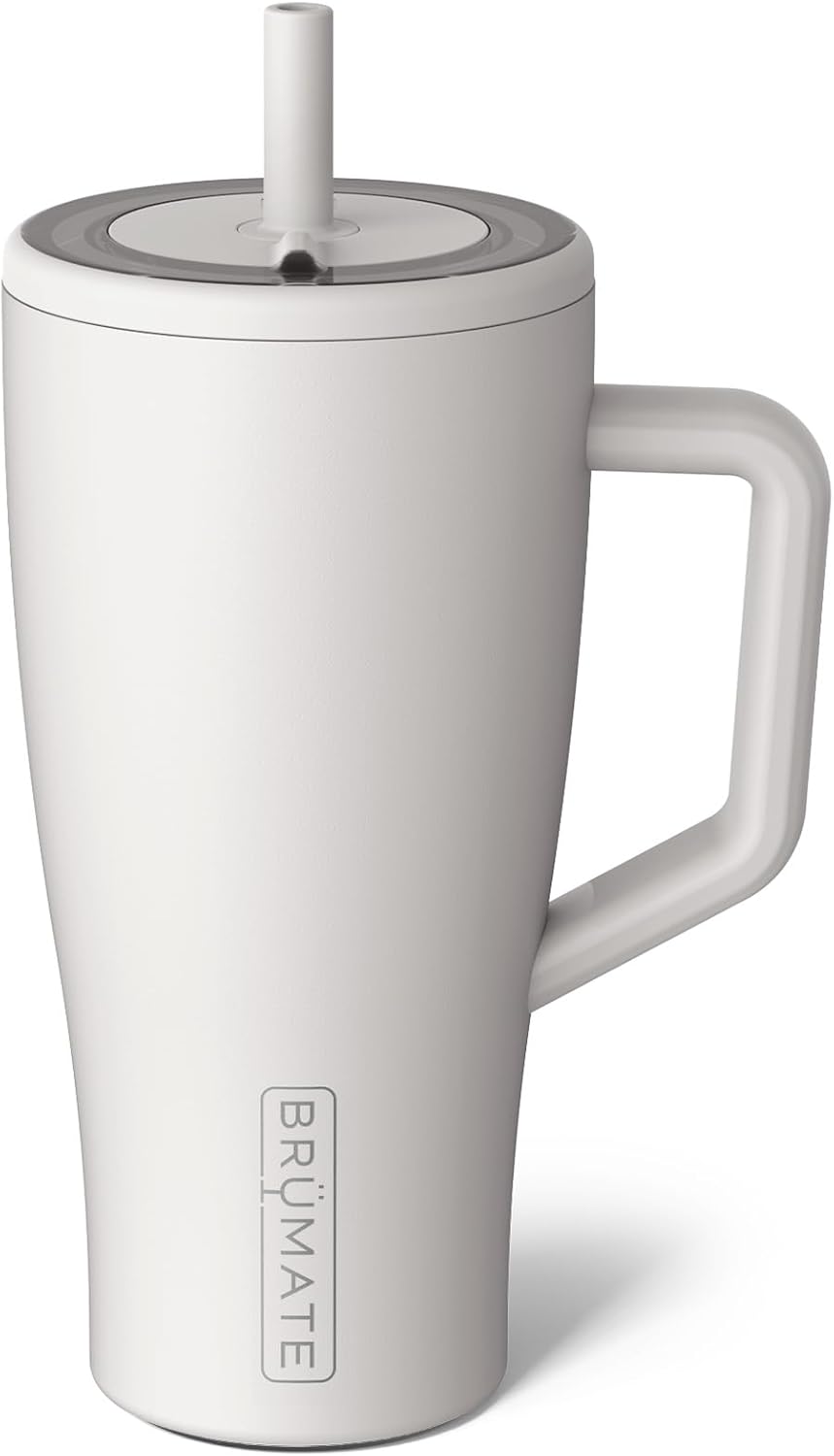 BrüMate Tumbler with Handle and Straw | 100% Leakproof Insulated Tumbler with Lid and Straw | Cup Holder Friendly Base