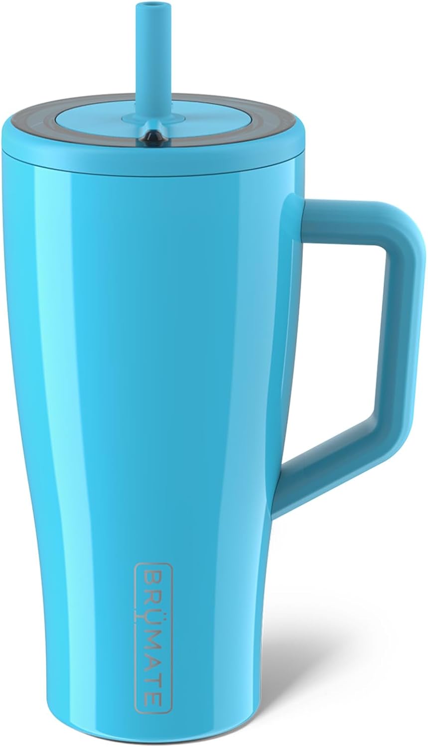BrüMate Tumbler with Handle and Straw | 100% Leakproof Insulated Tumbler with Lid and Straw | Cup Holder Friendly Base