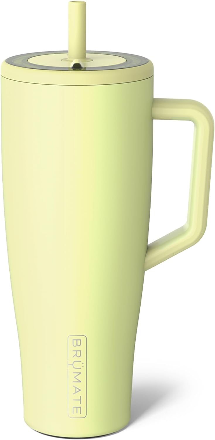 BrüMate Tumbler with Handle and Straw | 100% Leakproof Insulated Tumbler with Lid and Straw | Cup Holder Friendly Base