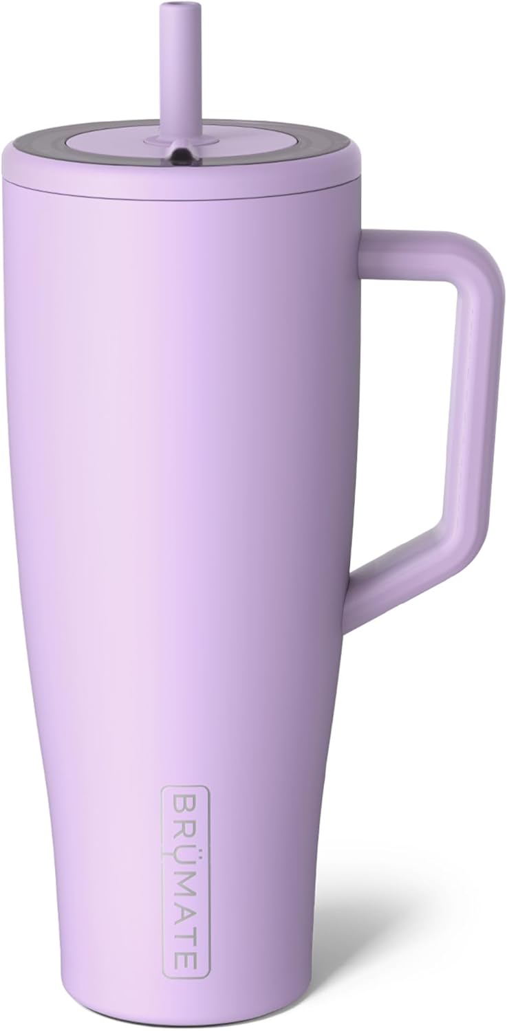 BrüMate Tumbler with Handle and Straw | 100% Leakproof Insulated Tumbler with Lid and Straw | Cup Holder Friendly Base