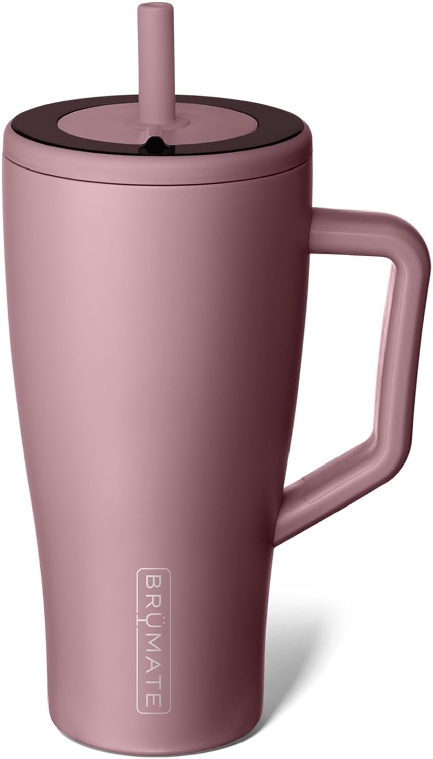 BrüMate Tumbler with Handle and Straw | 100% Leakproof Insulated Tumbler with Lid and Straw | Cup Holder Friendly Base