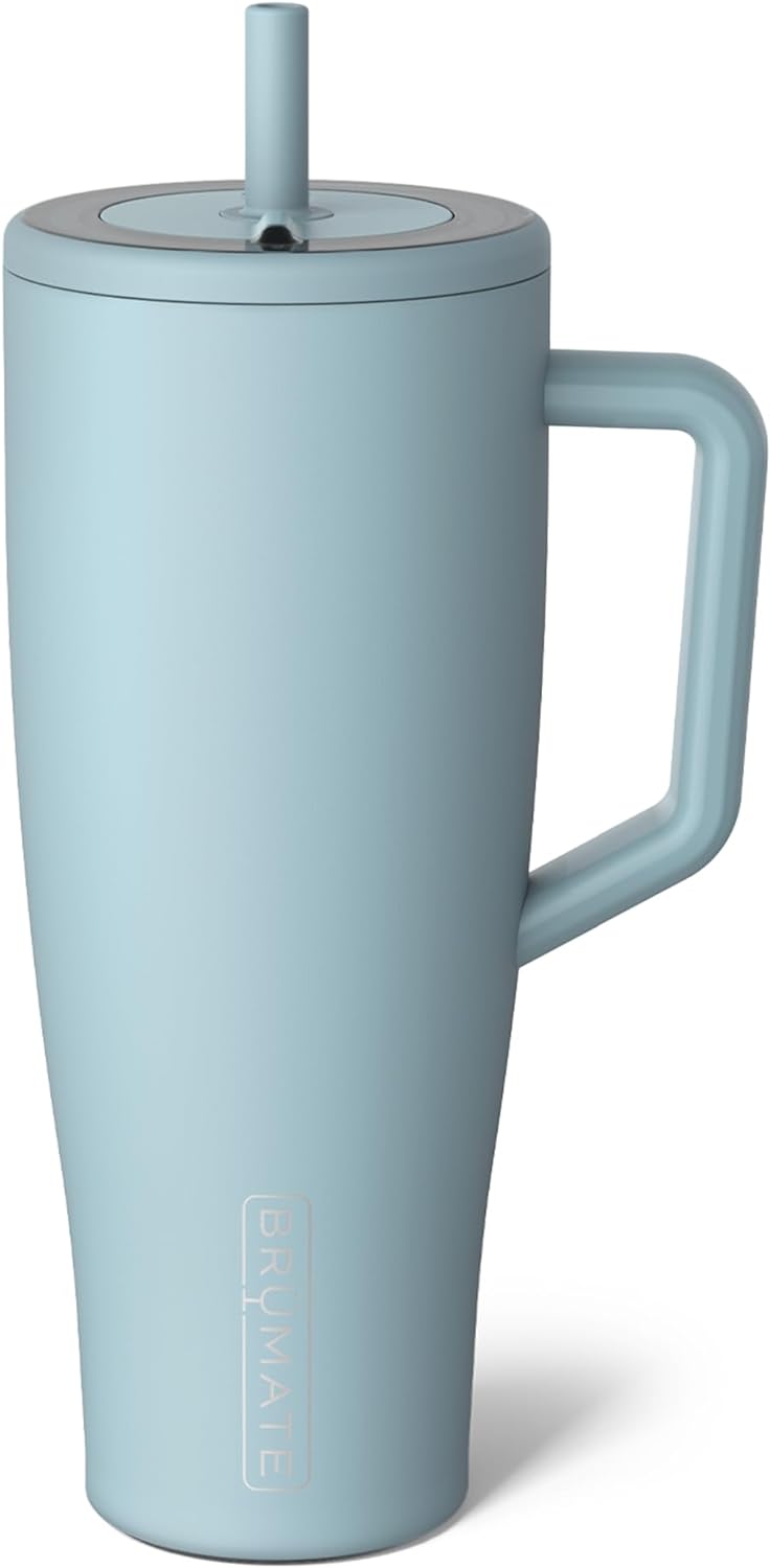 BrüMate Tumbler with Handle and Straw | 100% Leakproof Insulated Tumbler with Lid and Straw | Cup Holder Friendly Base