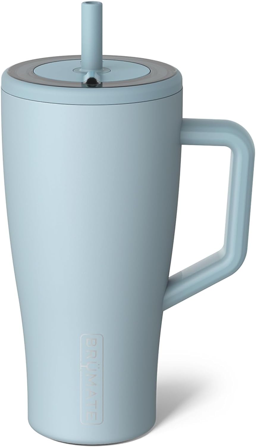BrüMate Tumbler with Handle and Straw | 100% Leakproof Insulated Tumbler with Lid and Straw | Cup Holder Friendly Base