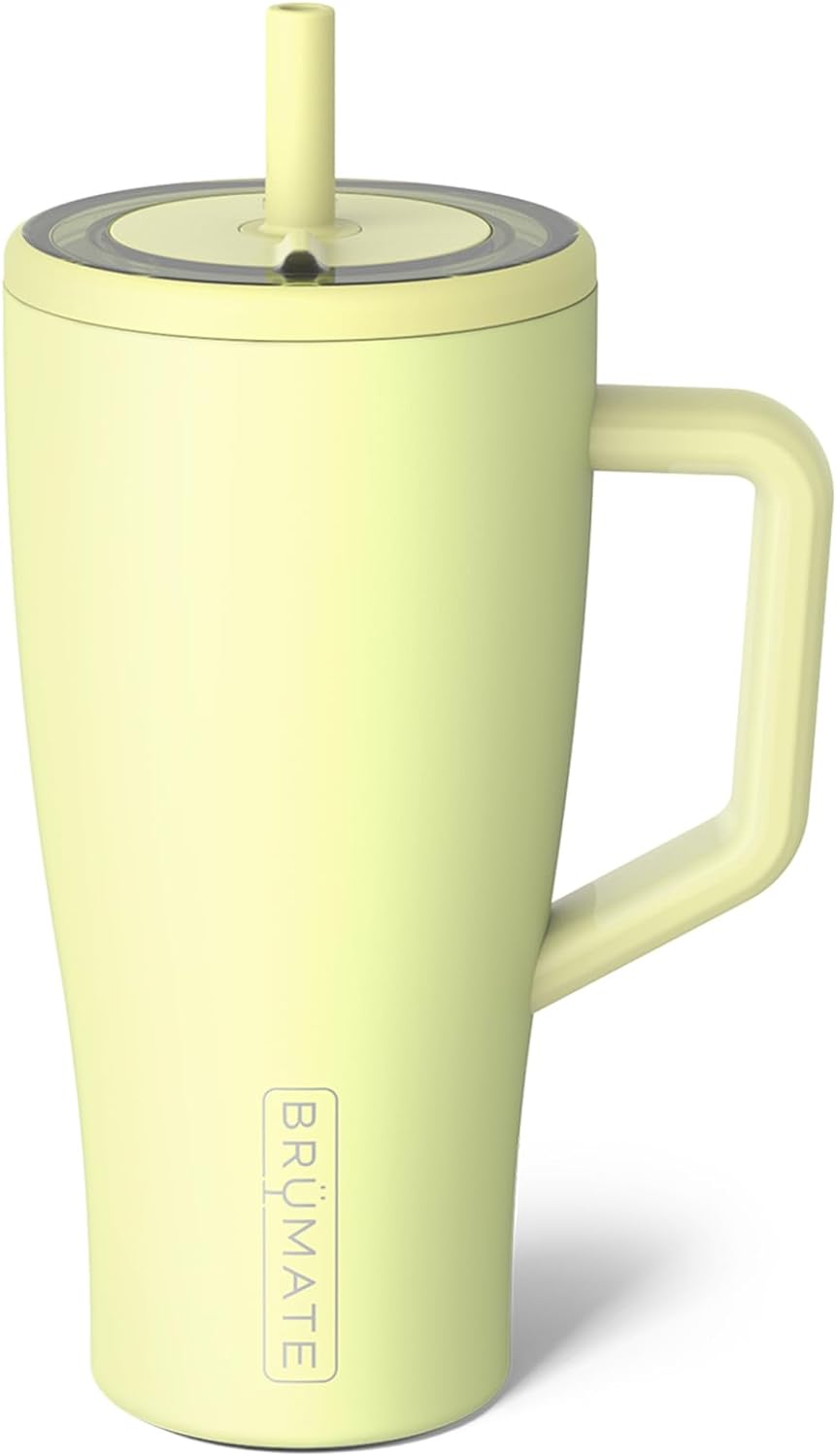 BrüMate Tumbler with Handle and Straw | 100% Leakproof Insulated Tumbler with Lid and Straw | Cup Holder Friendly Base