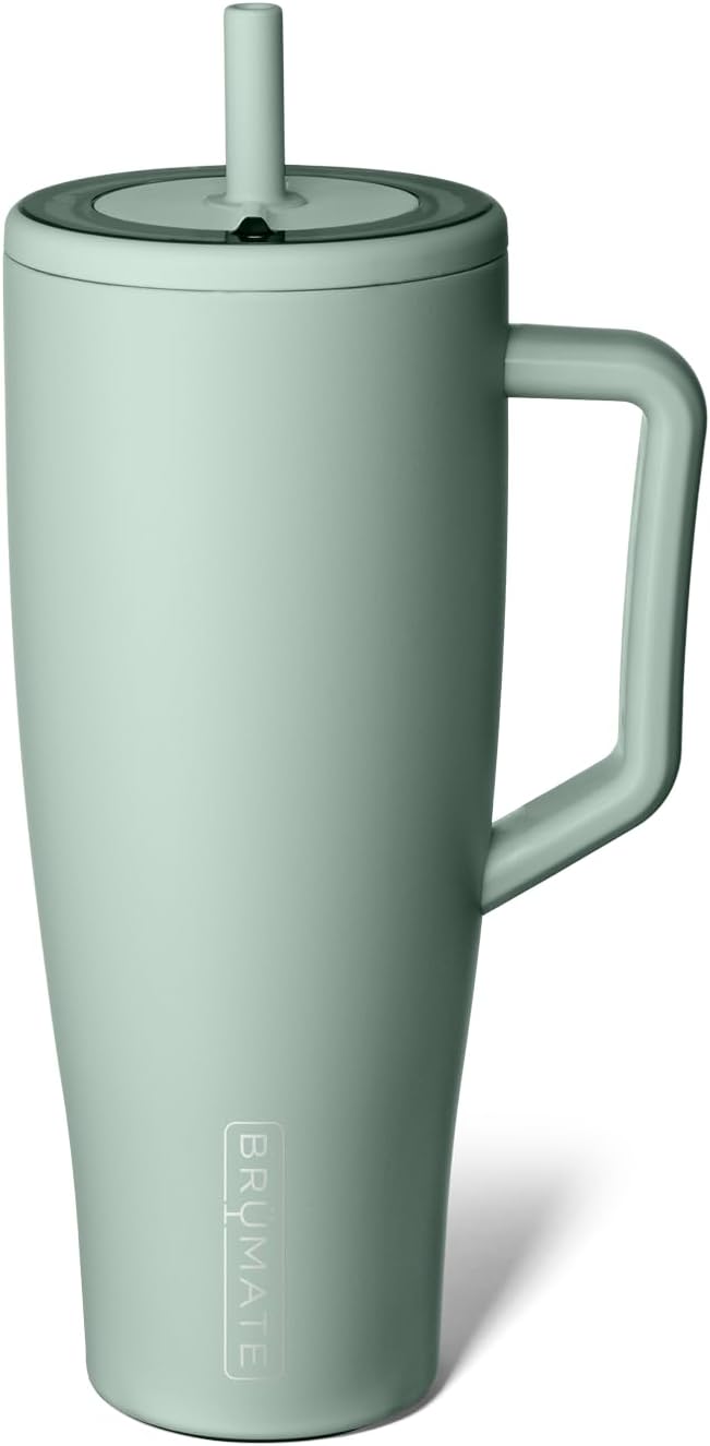 BrüMate Tumbler with Handle and Straw | 100% Leakproof Insulated Tumbler with Lid and Straw | Cup Holder Friendly Base