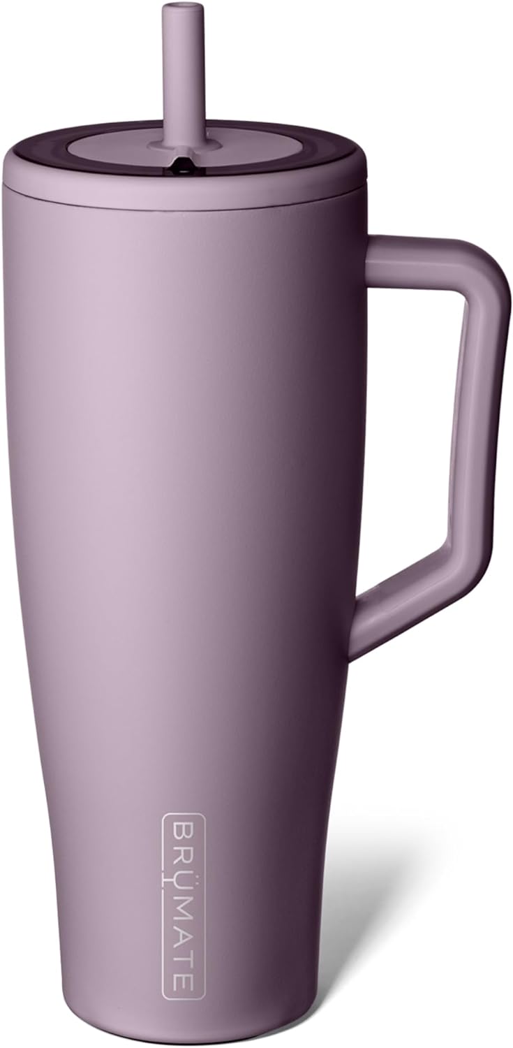 BrüMate Tumbler with Handle and Straw | 100% Leakproof Insulated Tumbler with Lid and Straw | Cup Holder Friendly Base