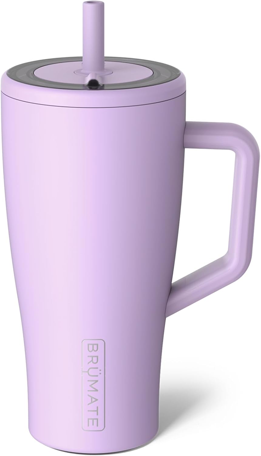 BrüMate Tumbler with Handle and Straw | 100% Leakproof Insulated Tumbler with Lid and Straw | Cup Holder Friendly Base