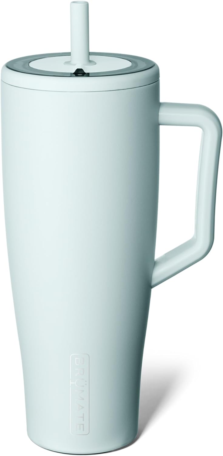BrüMate Tumbler with Handle and Straw | 100% Leakproof Insulated Tumbler with Lid and Straw | Cup Holder Friendly Base