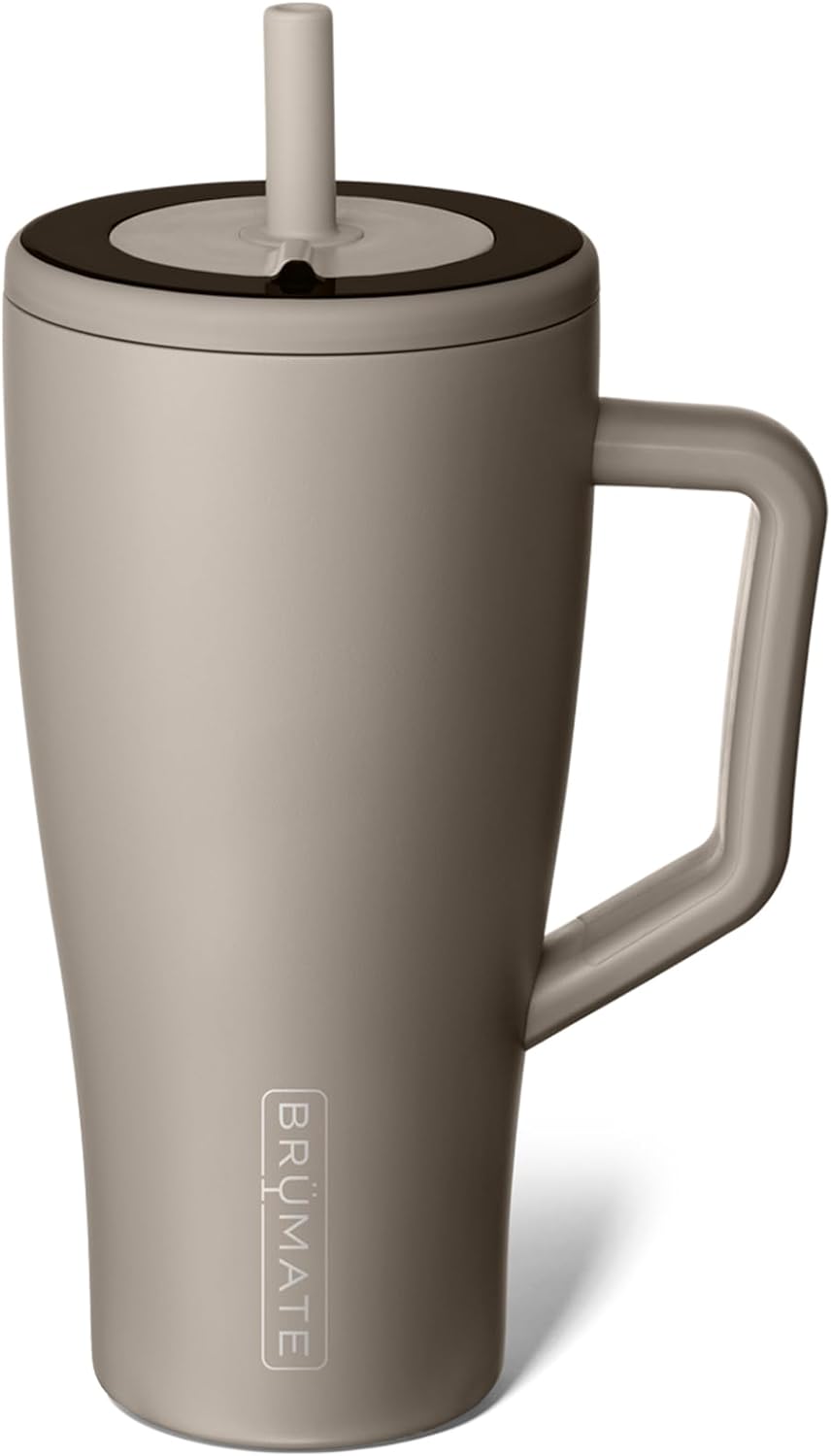 BrüMate Tumbler with Handle and Straw | 100% Leakproof Insulated Tumbler with Lid and Straw | Cup Holder Friendly Base
