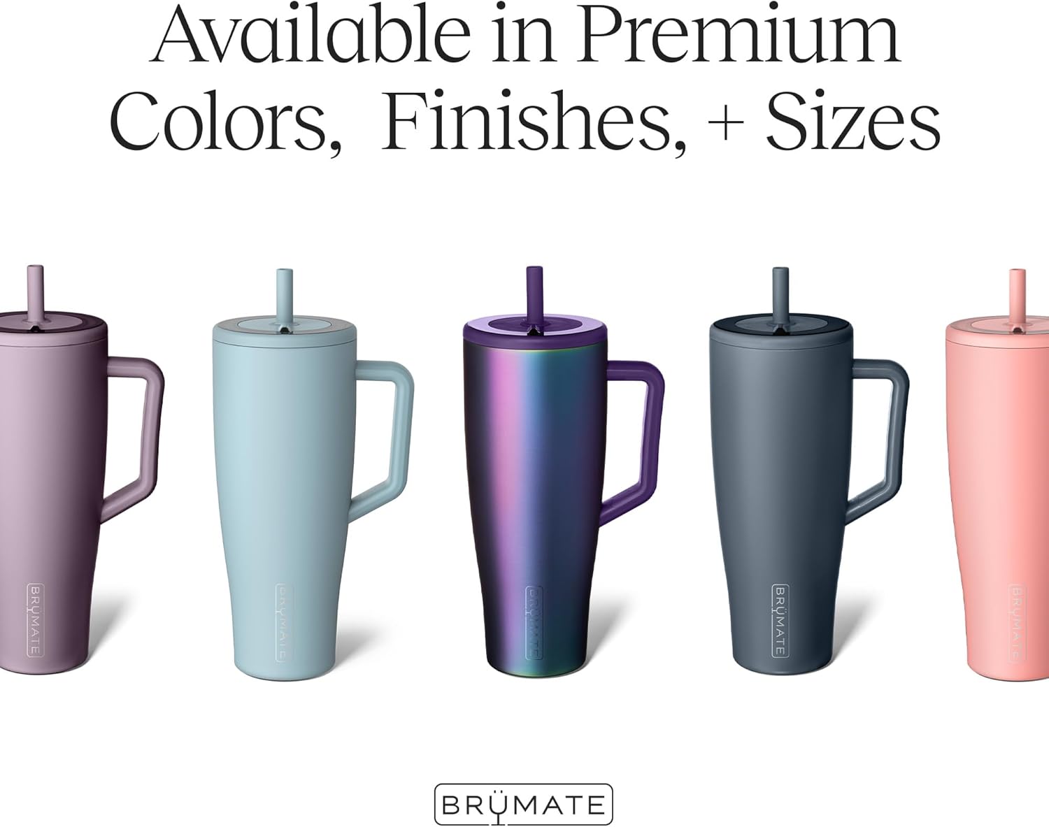 BrüMate Tumbler with Handle and Straw | 100% Leakproof Insulated Tumbler with Lid and Straw | Cup Holder Friendly Base