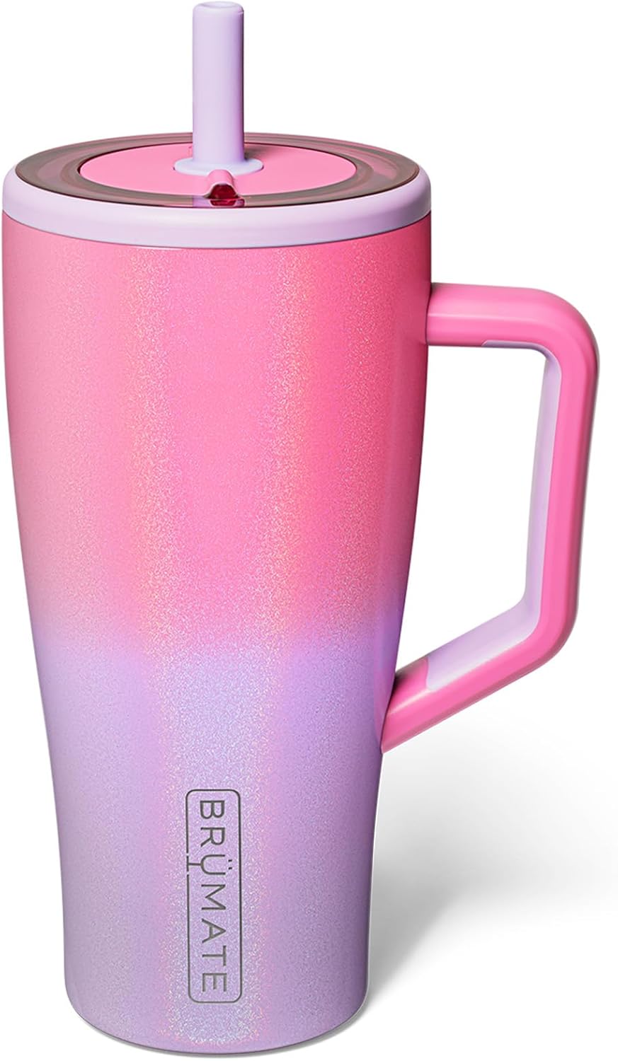 BrüMate Tumbler with Handle and Straw | 100% Leakproof Insulated Tumbler with Lid and Straw | Cup Holder Friendly Base