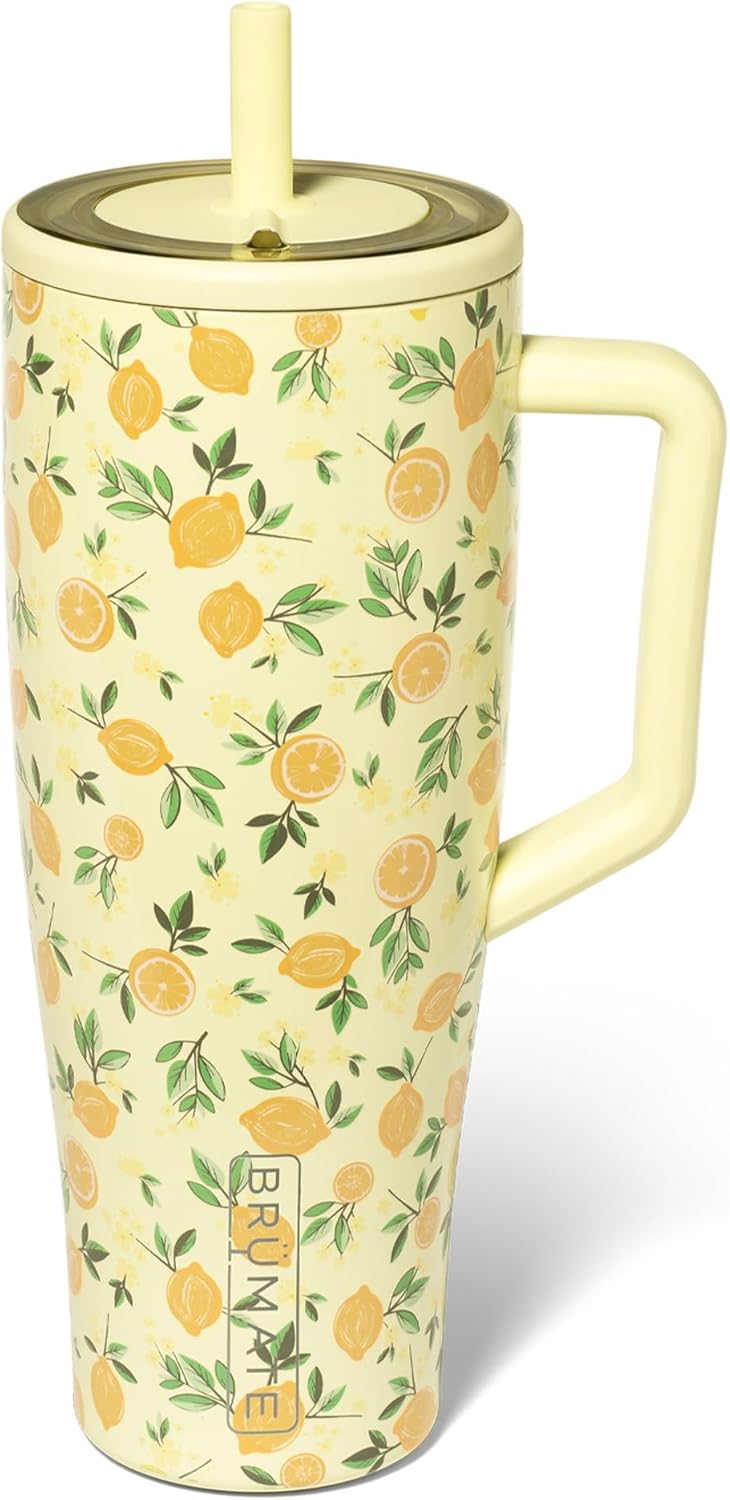BrüMate Tumbler with Handle and Straw | 100% Leakproof Insulated Tumbler with Lid and Straw | Cup Holder Friendly Base