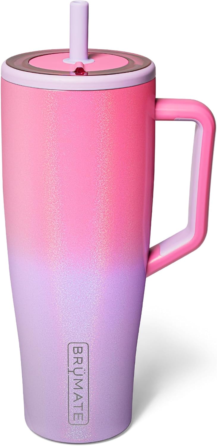 BrüMate Tumbler with Handle and Straw | 100% Leakproof Insulated Tumbler with Lid and Straw | Cup Holder Friendly Base