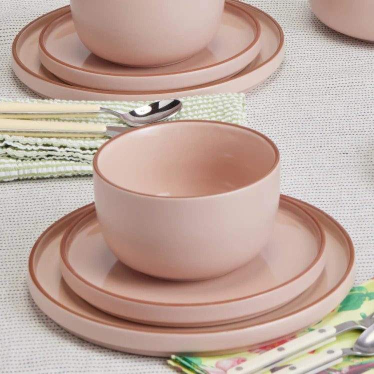 Round Elegant Ceramic Restaurant Serving Dinner Plates (Set of 4)
