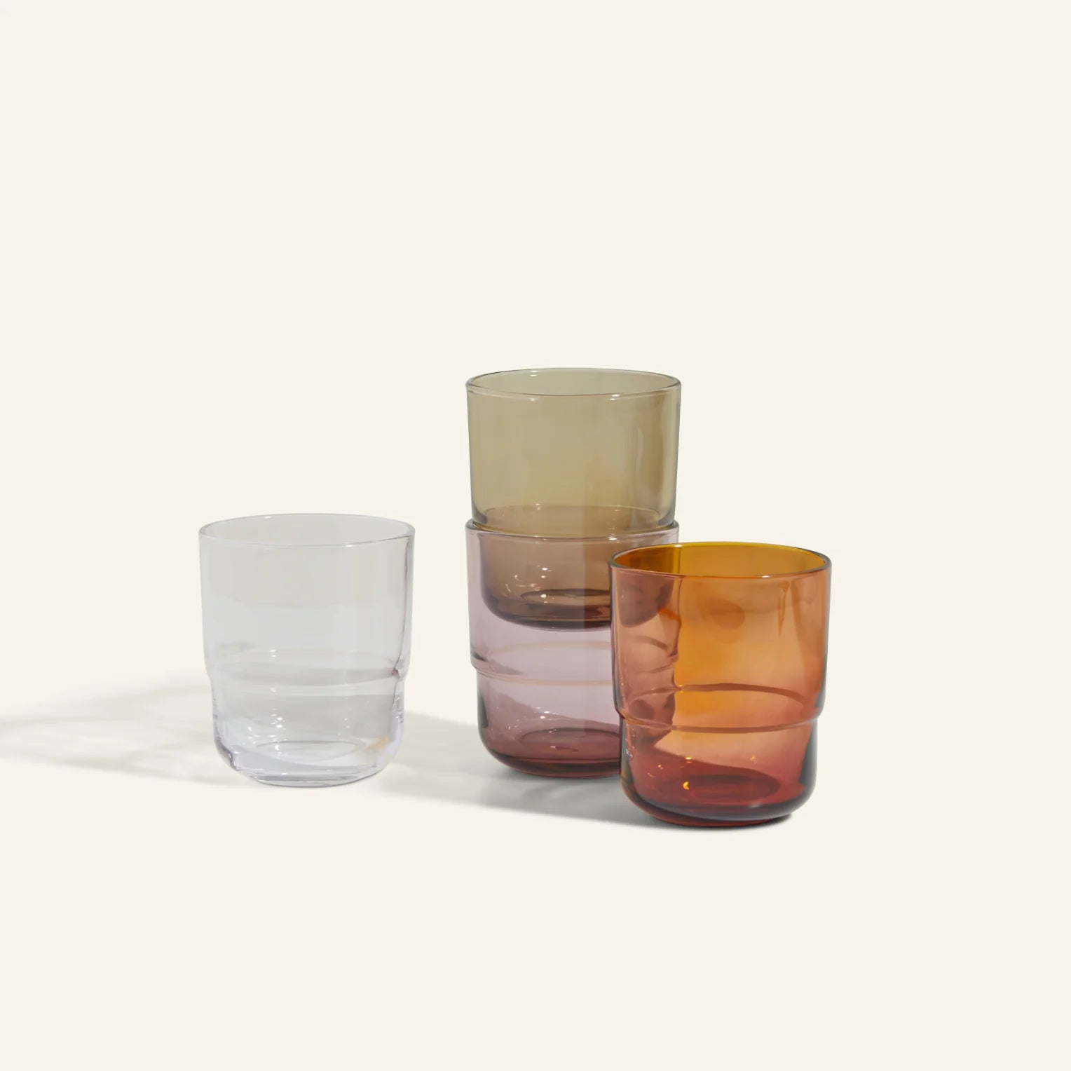 Short Night + Day Glasses Small Glass Tumblers Glassware Decorations Accessories