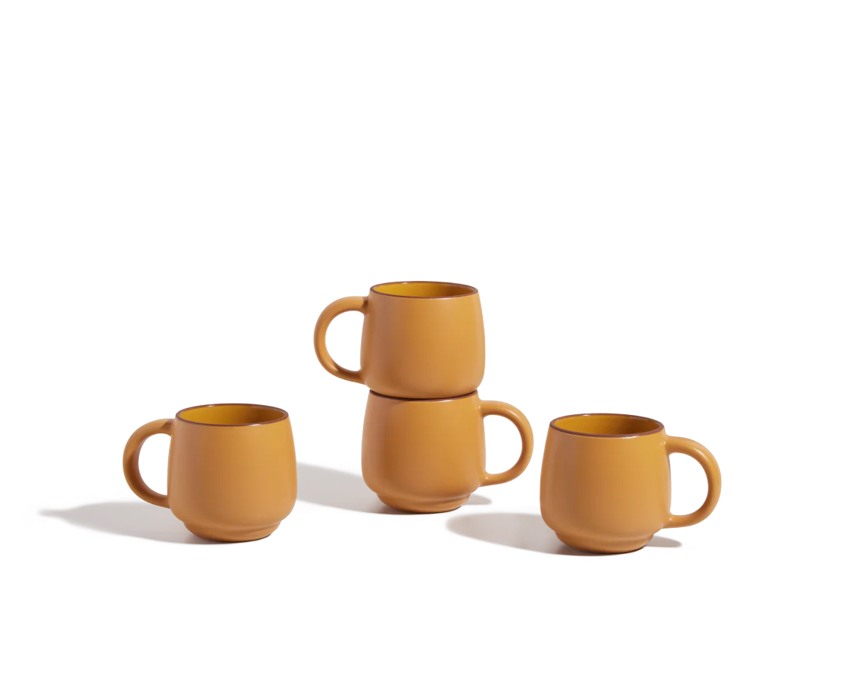 Night + Day Coffee Mugs Set of 4, Cups with Handles, Tea Cups