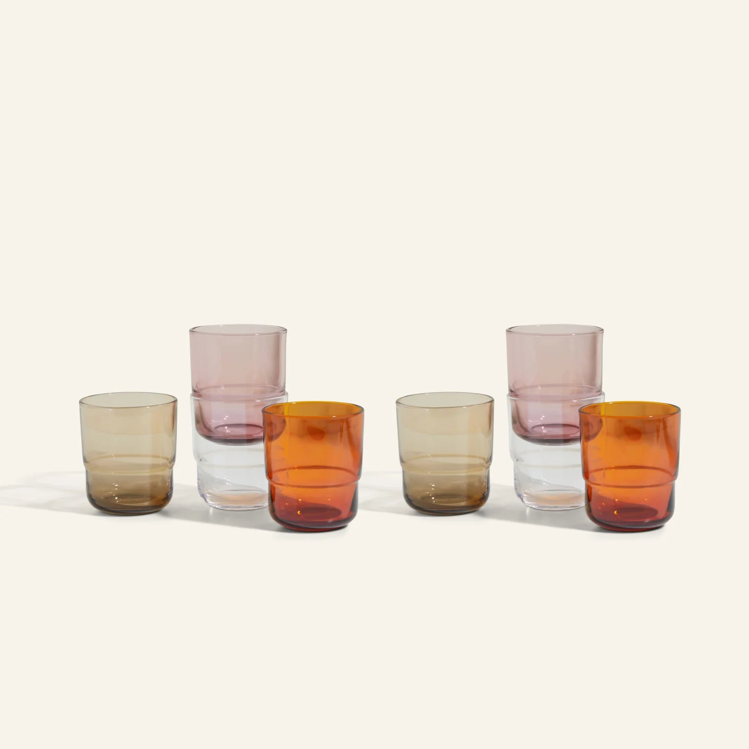 Short Night + Day Glasses Small Glass Tumblers Glassware Decorations Accessories