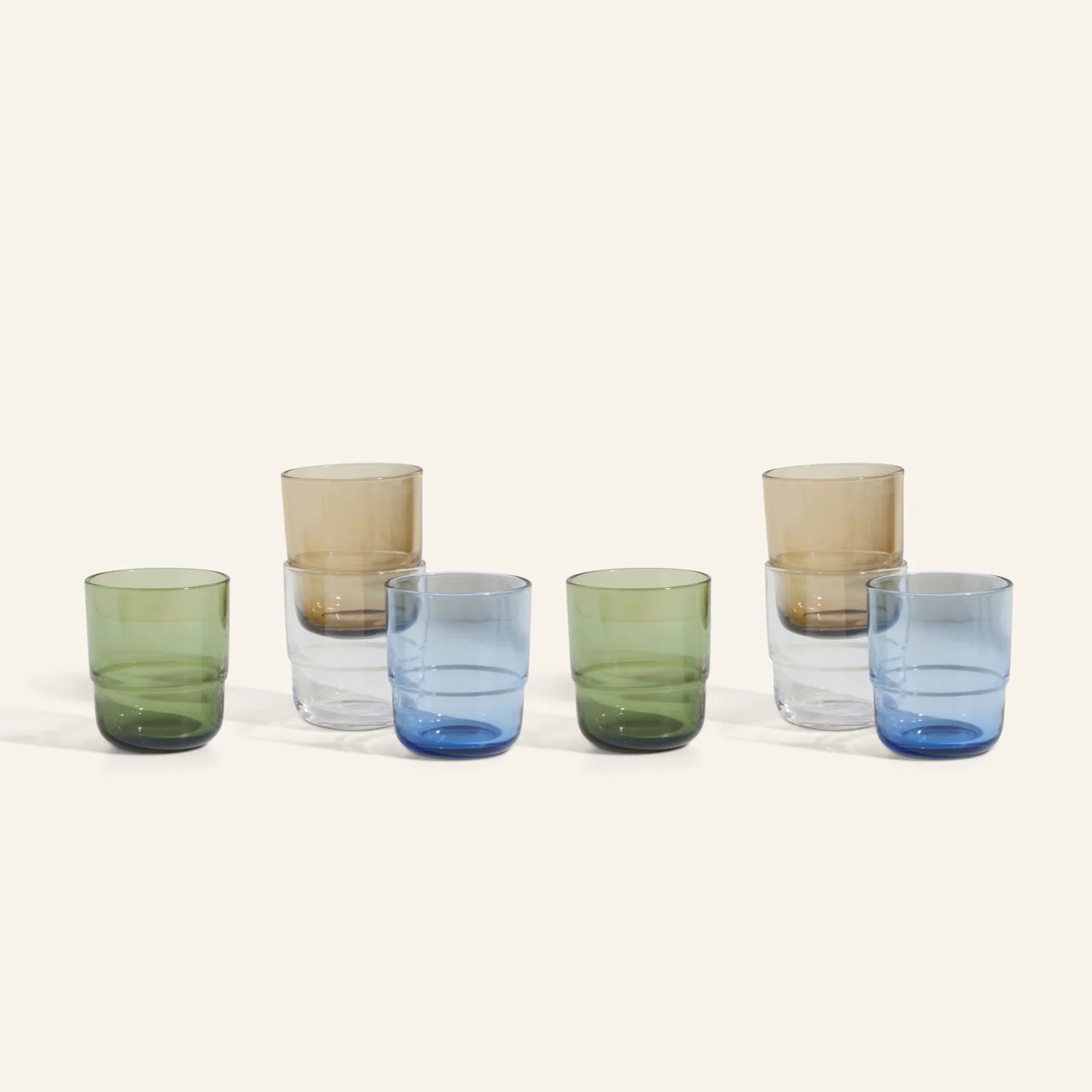 Short Night + Day Glasses Small Glass Tumblers Glassware Decorations Accessories