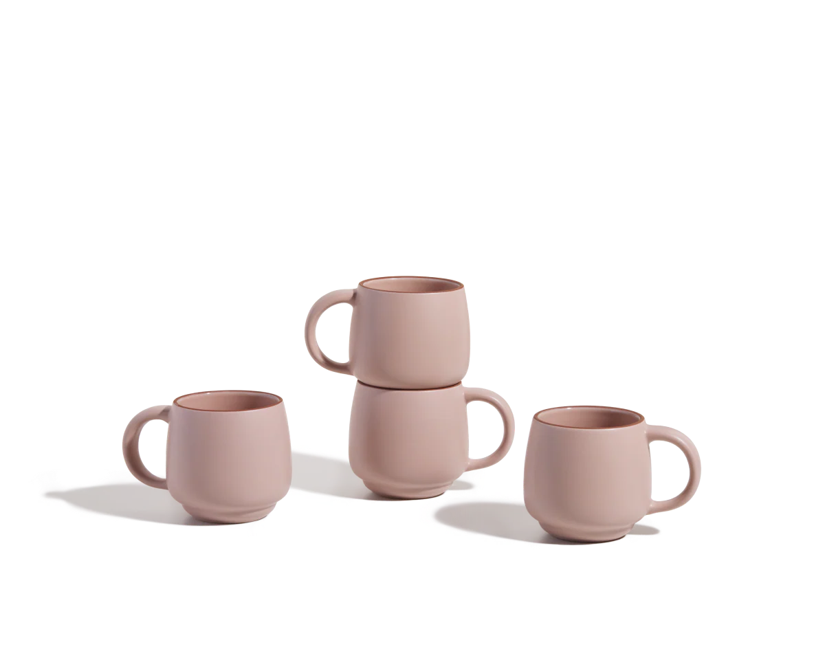 Night + Day Coffee Mugs Set of 4, Cups with Handles, Tea Cups