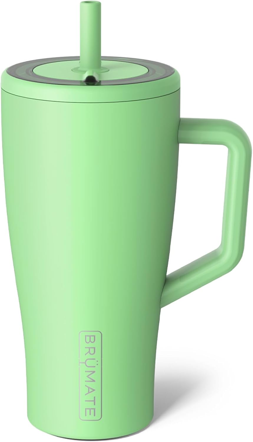 BrüMate Tumbler with Handle and Straw | 100% Leakproof Insulated Tumbler with Lid and Straw | Cup Holder Friendly Base