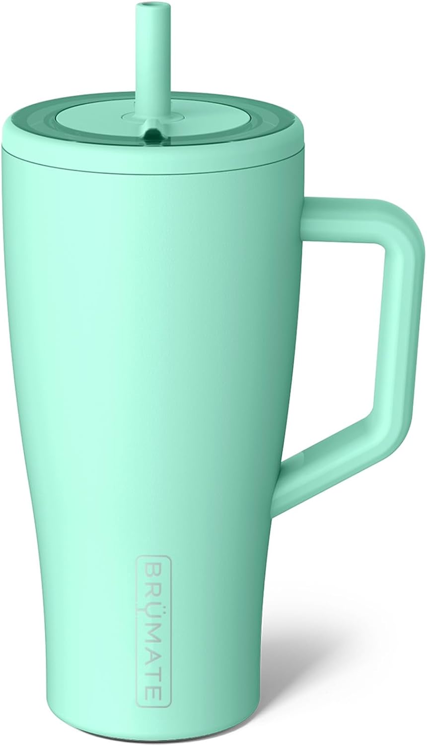 BrüMate Tumbler with Handle and Straw | 100% Leakproof Insulated Tumbler with Lid and Straw | Cup Holder Friendly Base