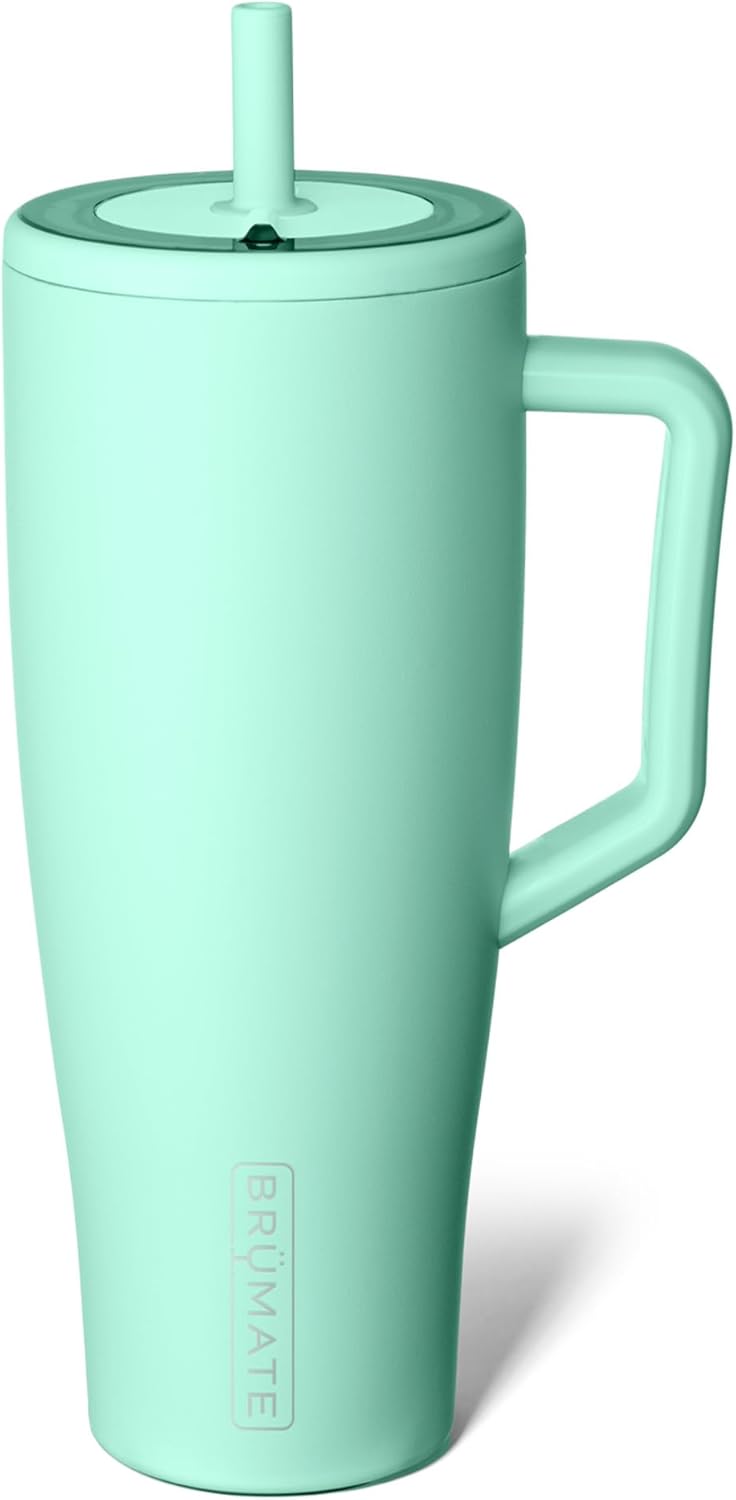 BrüMate Tumbler with Handle and Straw | 100% Leakproof Insulated Tumbler with Lid and Straw | Cup Holder Friendly Base