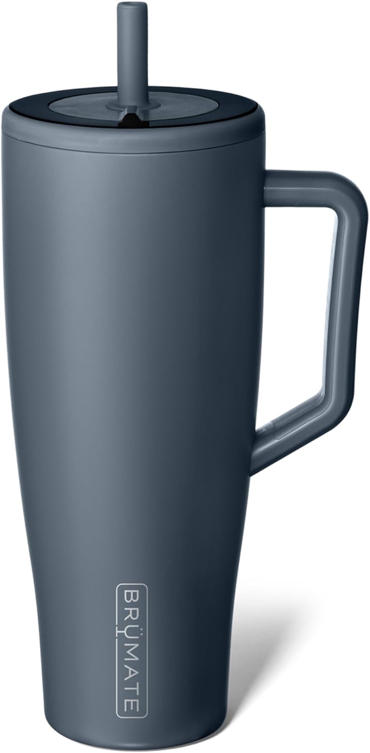 BrüMate Tumbler with Handle and Straw | 100% Leakproof Insulated Tumbler with Lid and Straw | Cup Holder Friendly Base