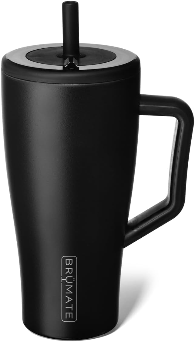 BrüMate Tumbler with Handle and Straw | 100% Leakproof Insulated Tumbler with Lid and Straw | Cup Holder Friendly Base
