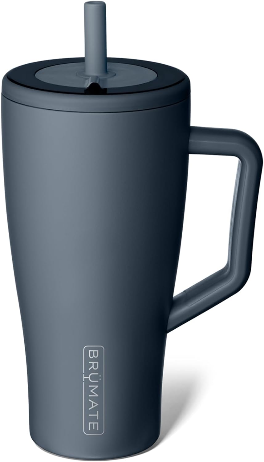 BrüMate Tumbler with Handle and Straw | 100% Leakproof Insulated Tumbler with Lid and Straw | Cup Holder Friendly Base