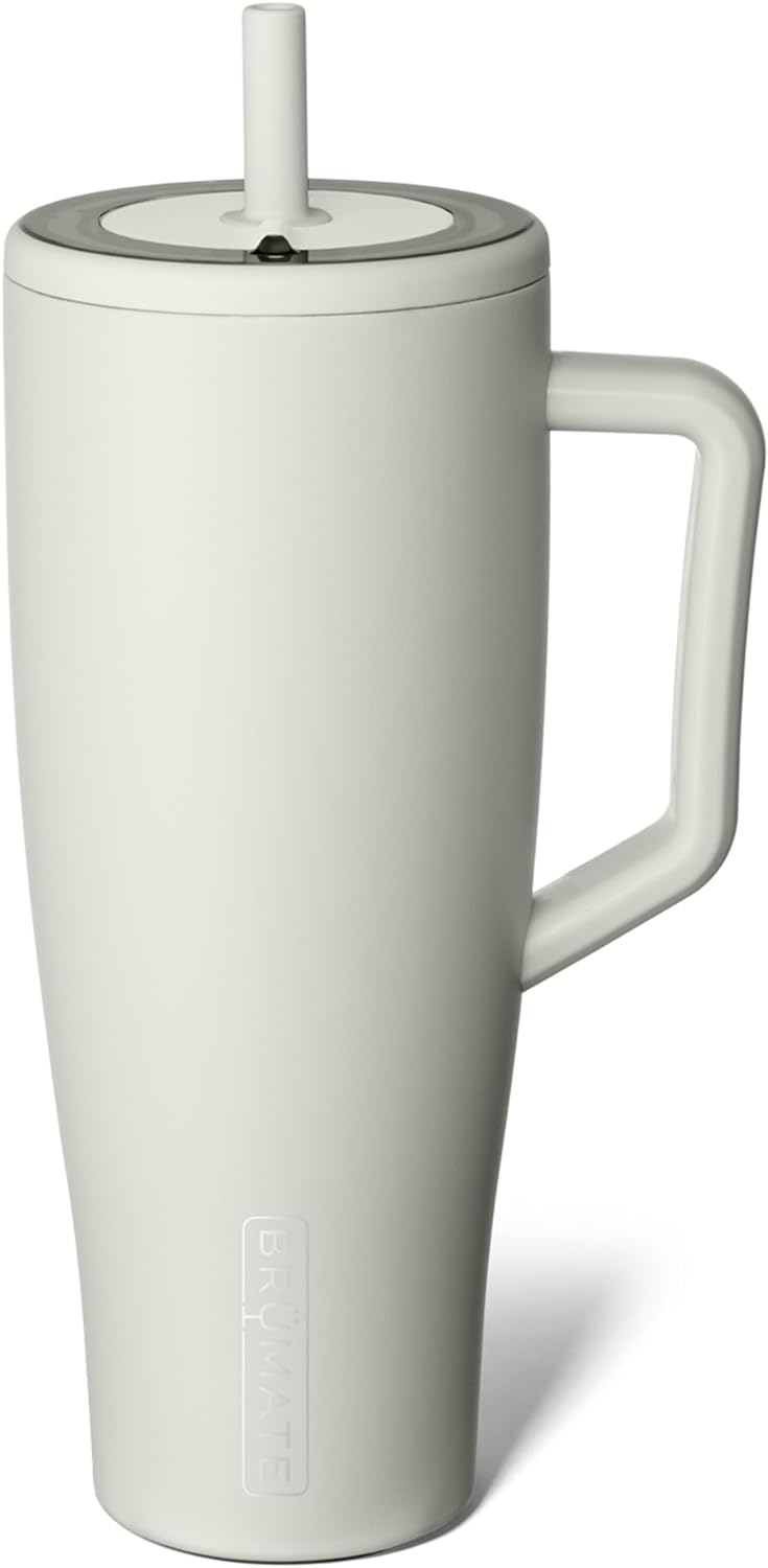 BrüMate Tumbler with Handle and Straw | 100% Leakproof Insulated Tumbler with Lid and Straw | Cup Holder Friendly Base