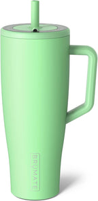 BrüMate Tumbler with Handle and Straw | 100% Leakproof Insulated Tumbler with Lid and Straw | Cup Holder Friendly Base