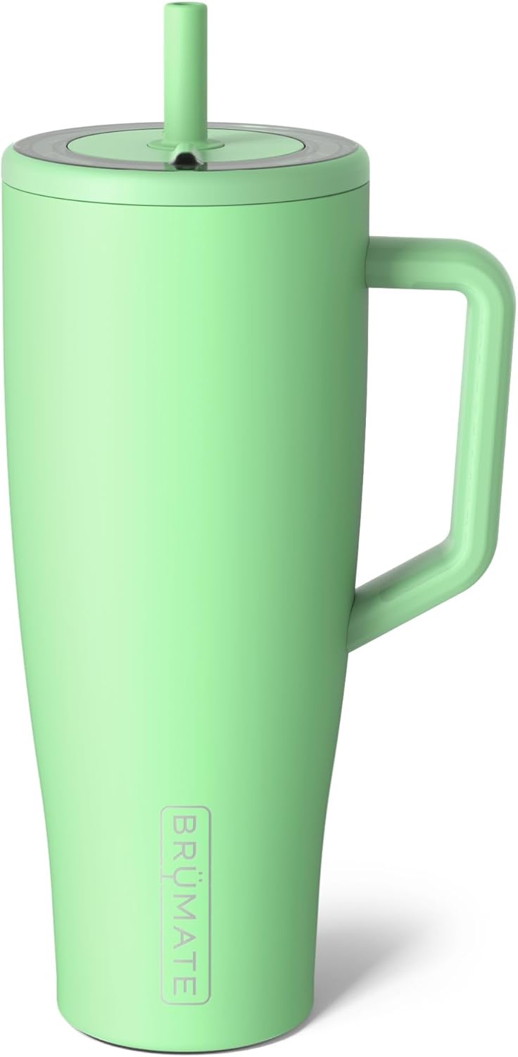 BrüMate Tumbler with Handle and Straw | 100% Leakproof Insulated Tumbler with Lid and Straw | Cup Holder Friendly Base