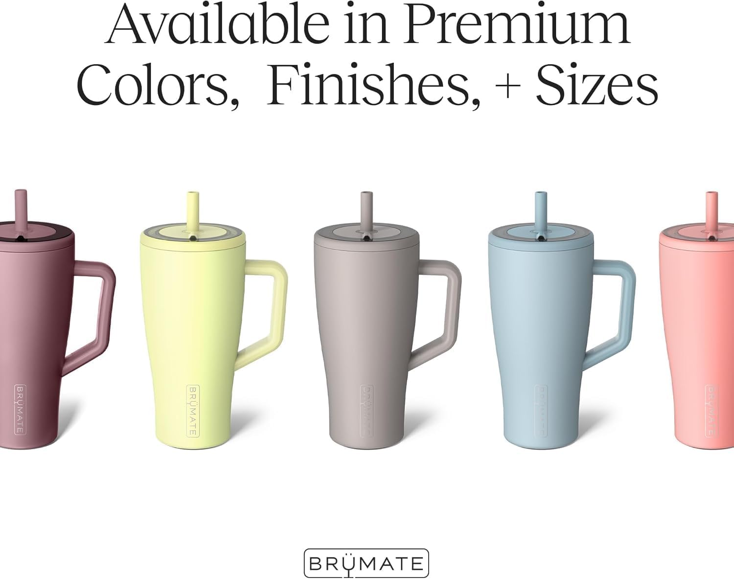 BrüMate Tumbler with Handle and Straw | 100% Leakproof Insulated Tumbler with Lid and Straw | Cup Holder Friendly Base