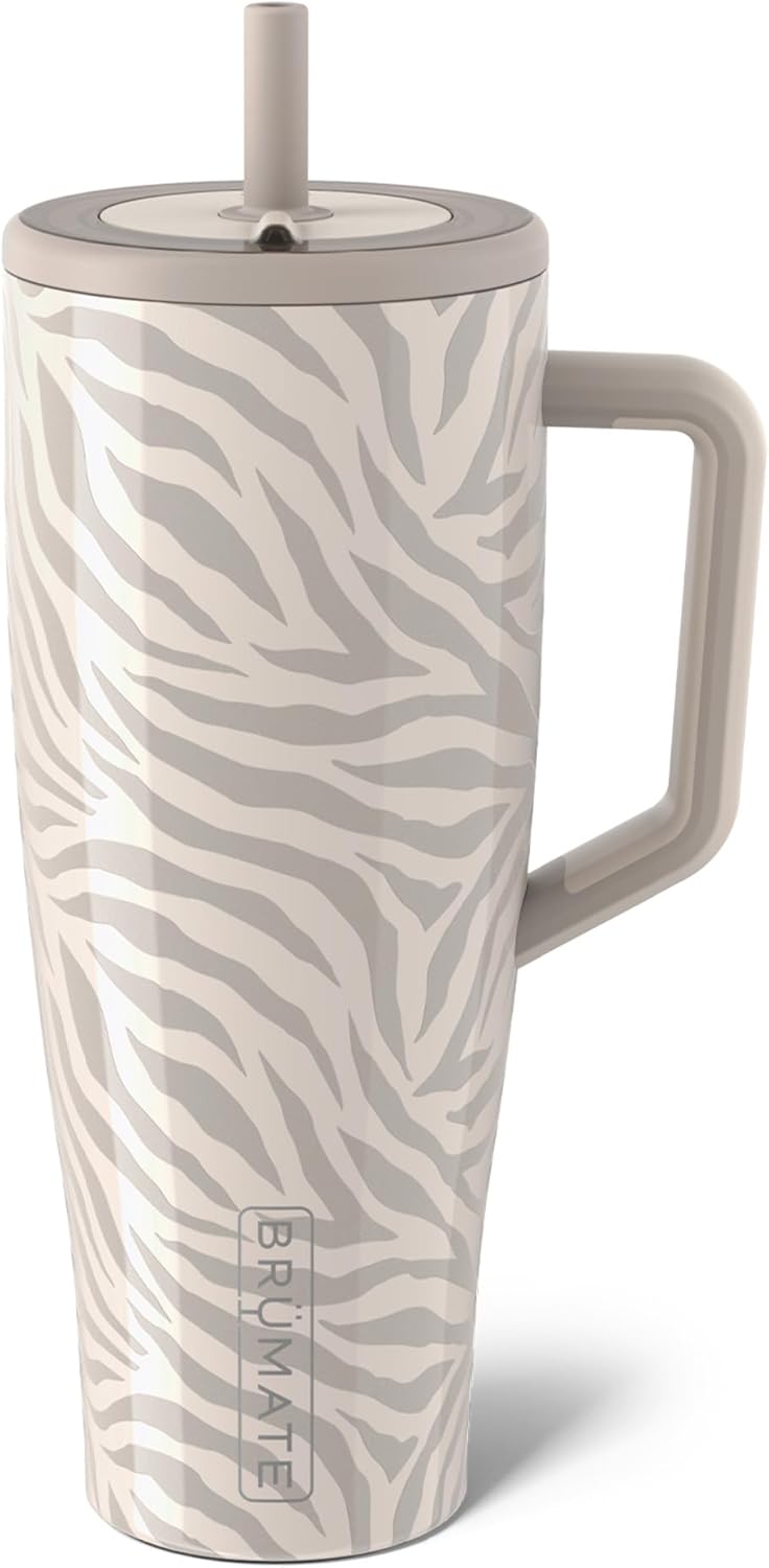 BrüMate Tumbler with Handle and Straw | 100% Leakproof Insulated Tumbler with Lid and Straw | Cup Holder Friendly Base