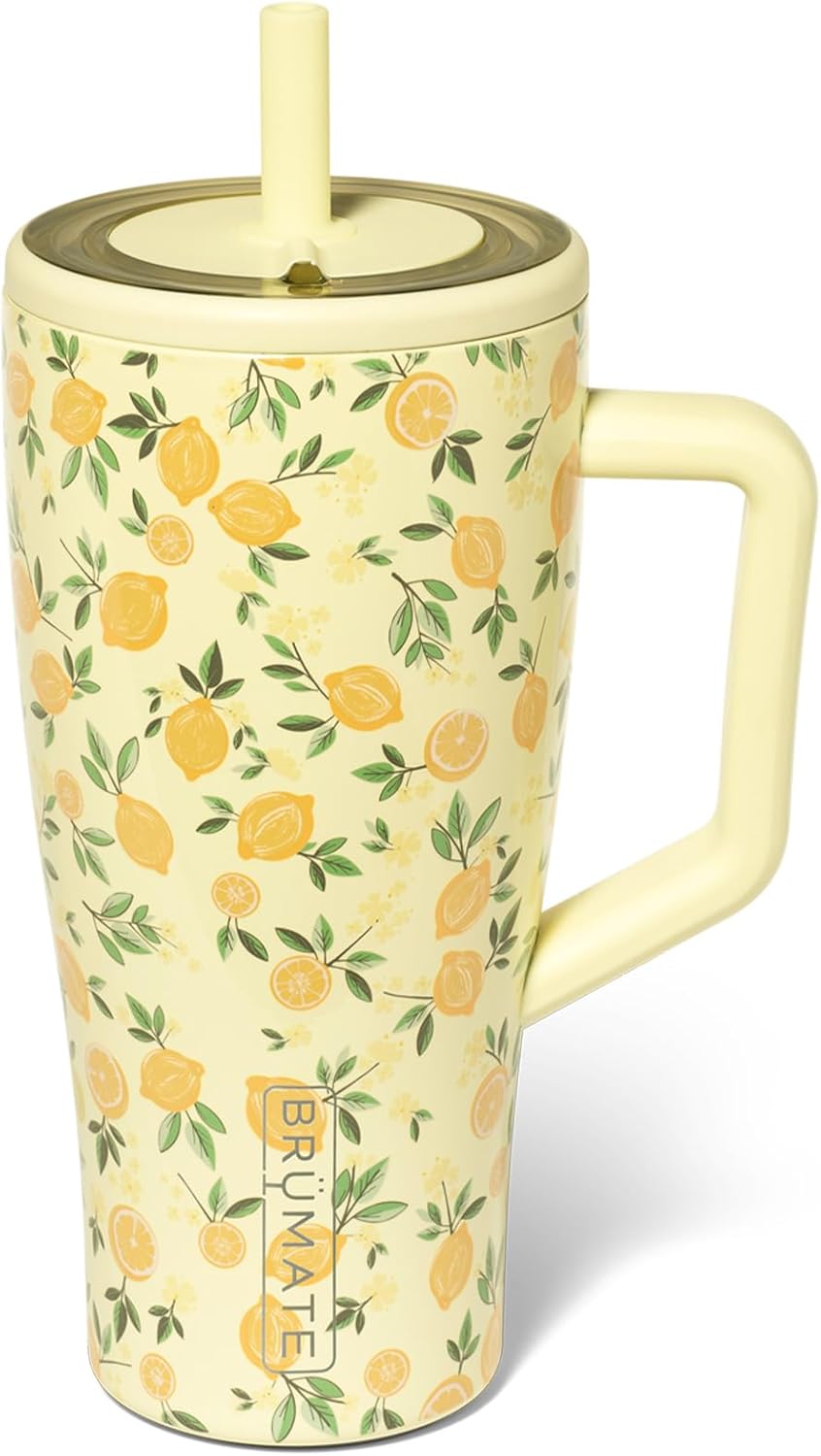 BrüMate Tumbler with Handle and Straw | 100% Leakproof Insulated Tumbler with Lid and Straw | Cup Holder Friendly Base