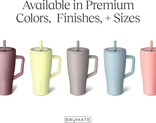 BrüMate Tumbler with Handle and Straw | 100% Leakproof Insulated Tumbler with Lid and Straw | Cup Holder Friendly Base