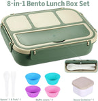 Lunch Box Containers with 4 Compartments, Lunchable Food Container with Utensils, Sauce Jar, Muffin Liners, 40 Oz/5 Cup