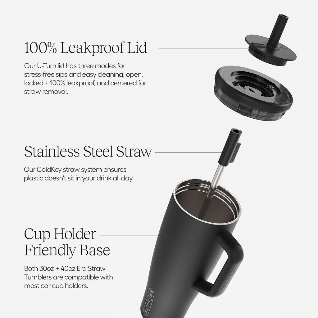 BrüMate Tumbler with Handle and Straw | 100% Leakproof Insulated Tumbler with Lid and Straw | Cup Holder Friendly Base