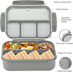 Lunch Box Containers with 4 Compartments, Lunchable Food Container with Utensils, Sauce Jar, Muffin Liners, 40 Oz/5 Cup