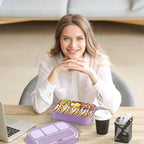 Lunch Box Containers with 4 Compartments, Lunchable Food Container with Utensils, Sauce Jar, Muffin Liners, 40 Oz/5 Cup