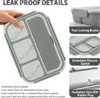Lunch Box Containers with 4 Compartments, Lunchable Food Container with Utensils, Sauce Jar, Muffin Liners, 40 Oz/5 Cup