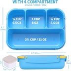 Lunch Box Containers with 4 Compartments, Lunchable Food Container with Utensils, Sauce Jar, Muffin Liners, 40 Oz/5 Cup
