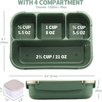 Lunch Box Containers with 4 Compartments, Lunchable Food Container with Utensils, Sauce Jar, Muffin Liners, 40 Oz/5 Cup