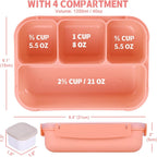 Lunch Box Containers with 4 Compartments, Lunchable Food Container with Utensils, Sauce Jar, Muffin Liners, 40 Oz/5 Cup