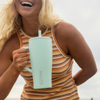 BrüMate Tumbler with Handle and Straw | 100% Leakproof Insulated Tumbler with Lid and Straw | Cup Holder Friendly Base