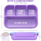 Lunch Box Containers with 4 Compartments, Lunchable Food Container with Utensils, Sauce Jar, Muffin Liners, 40 Oz/5 Cup