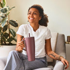 BrüMate Tumbler with Handle and Straw | 100% Leakproof Insulated Tumbler with Lid and Straw | Cup Holder Friendly Base