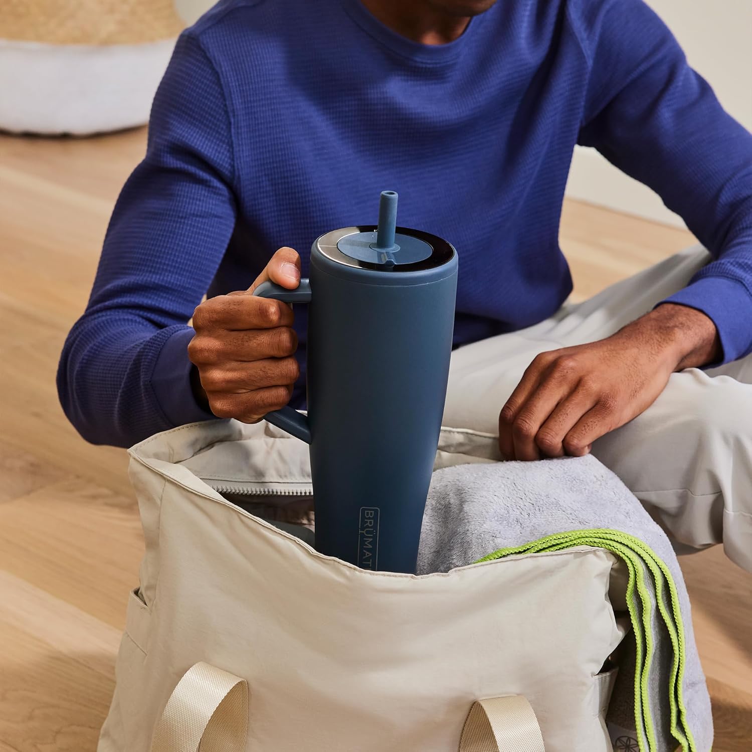 BrüMate Tumbler with Handle and Straw | 100% Leakproof Insulated Tumbler with Lid and Straw | Cup Holder Friendly Base
